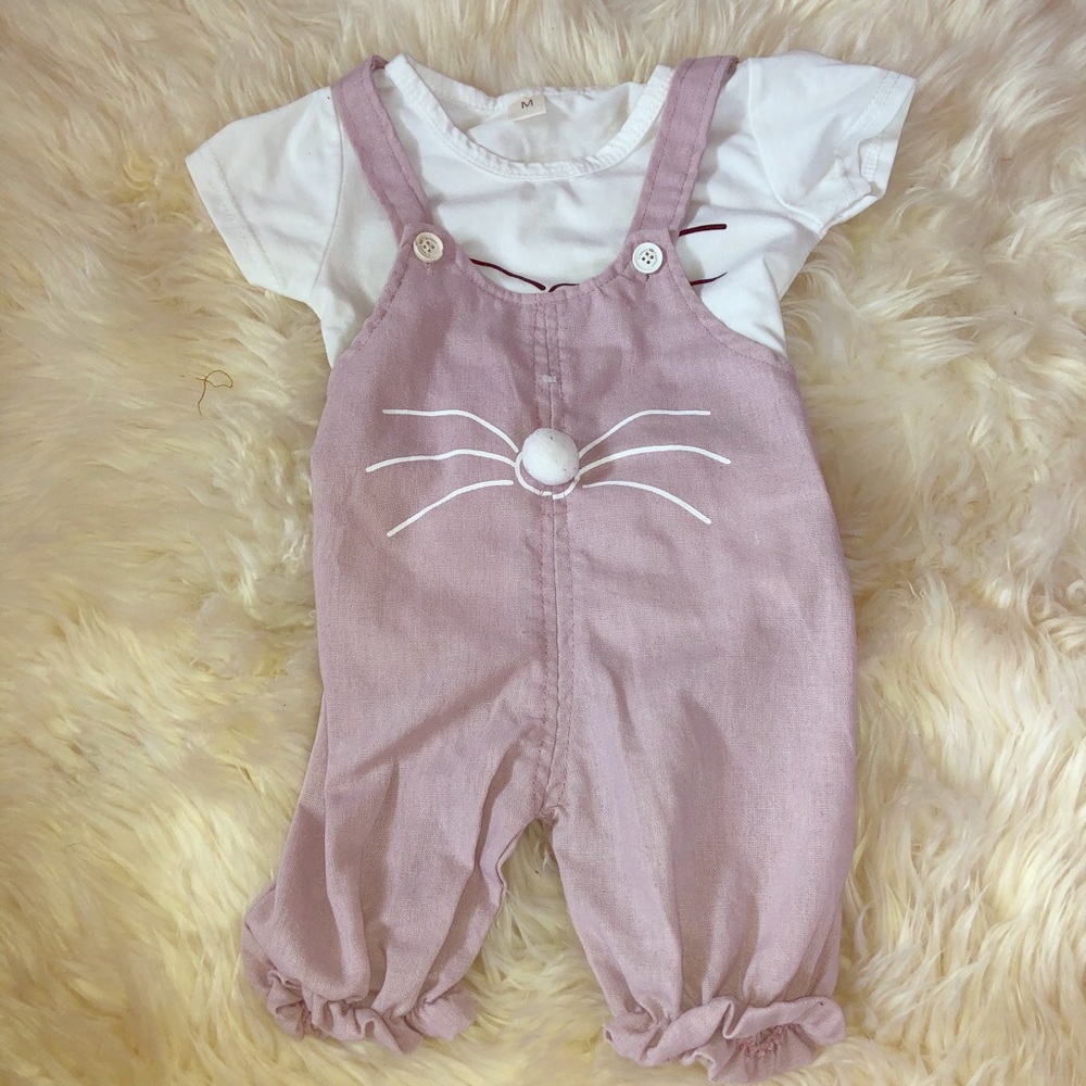 Like new CUTE Bunny Purple Overalls for baby girl